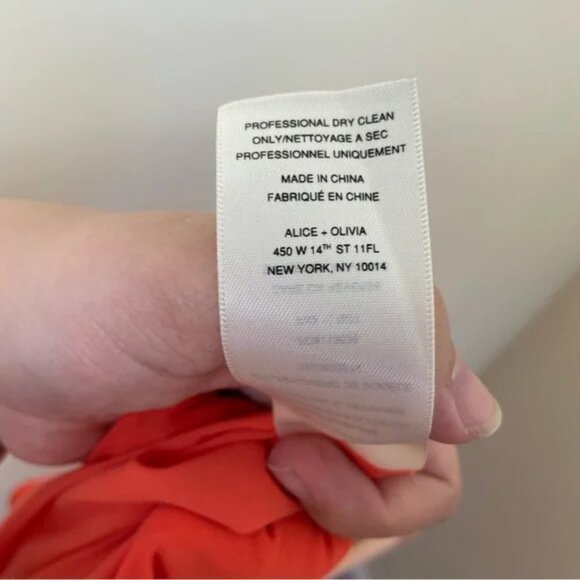 Alice + Olivia Jaelyn Orange Halter Dress w/ Braided Neckline SZ XS - Picture 5 of 9